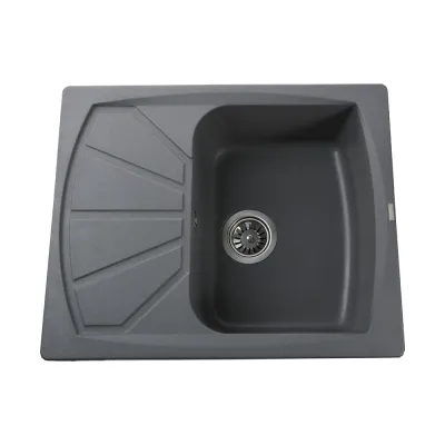 Гранітна мийка Globus Lux TANA 610х500-А0003, сірий металік